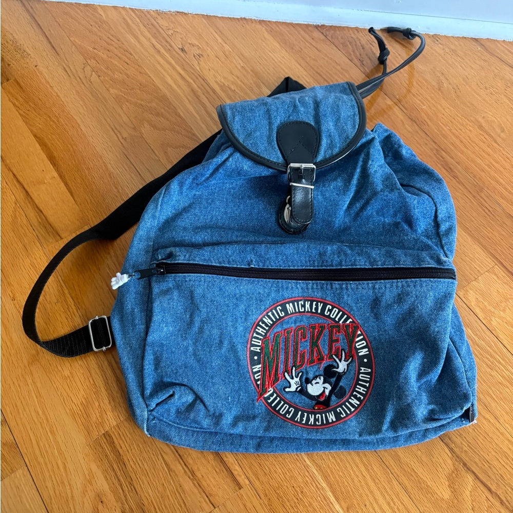 Vintage Mickey Mouse Denim Back Pack - Picture 2 of 10